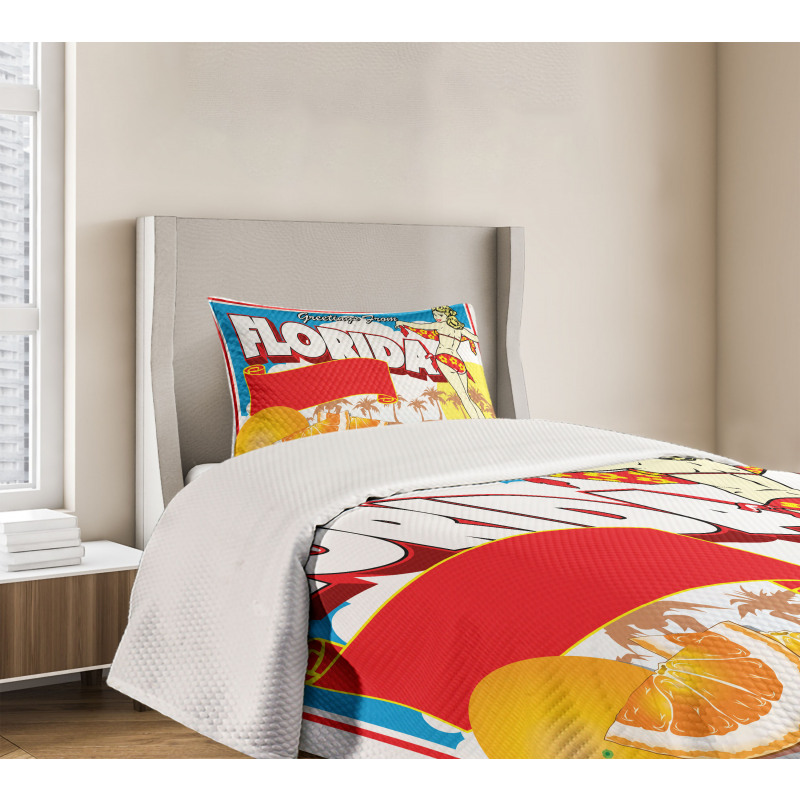 Pin-up Girl and Oranges Bedspread Set