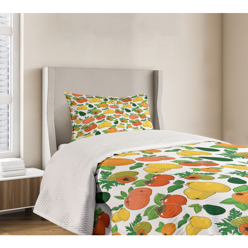 Fresh Fruits Colorful Bedspread Set