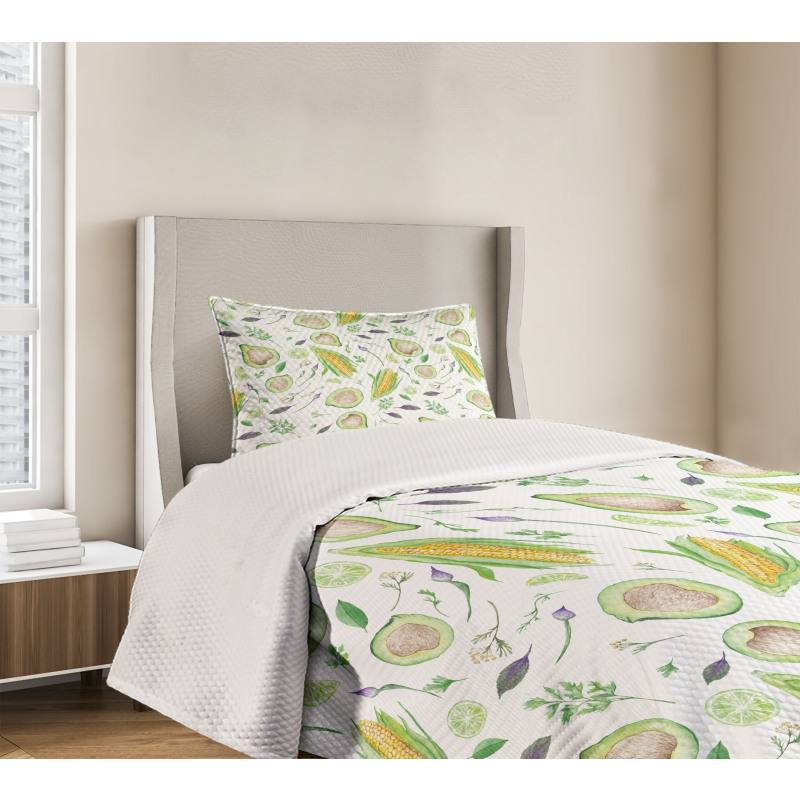 Fresh Salad Ingredients Bedspread Set