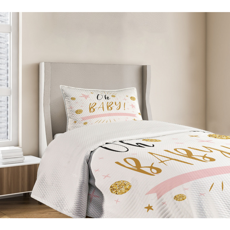 Calligraphy Stars Dots Bedspread Set