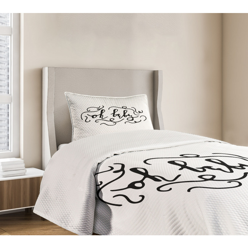 Calligraphy Curlicues Bedspread Set