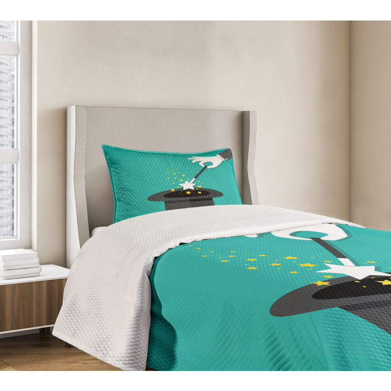 Magician Spell Black Hat Bedspread Set