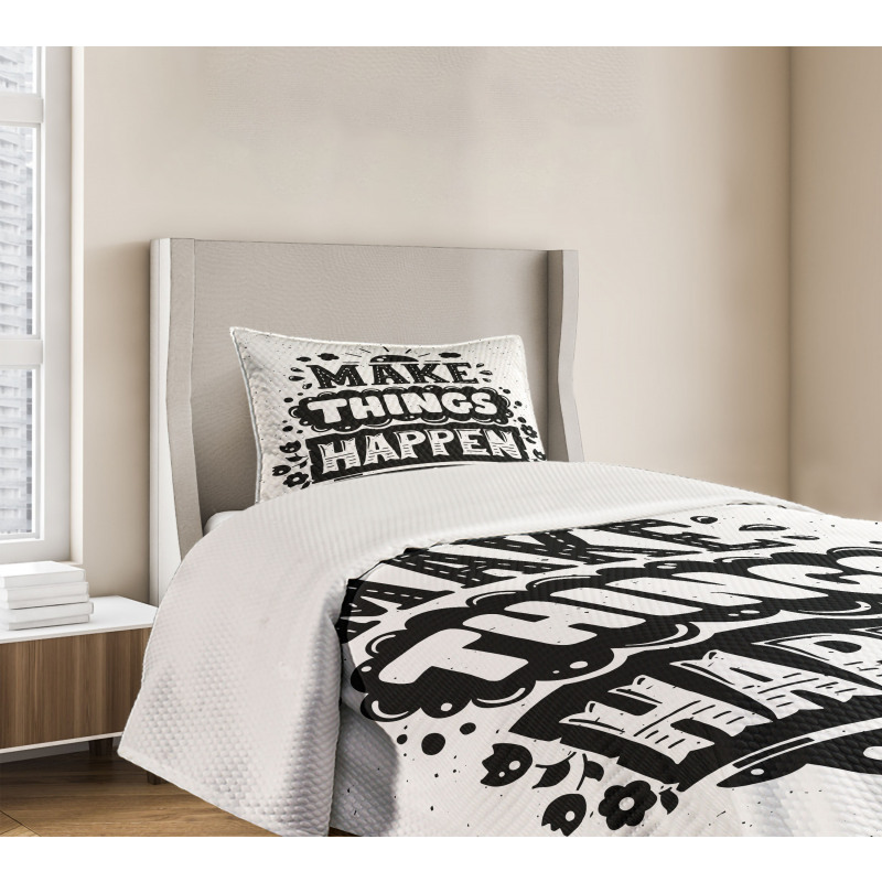 Hipster Phrase Bedspread Set