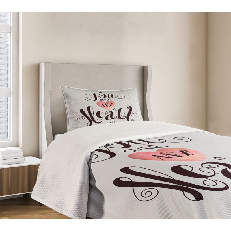 You are My Heart Phrase Bedspread Set