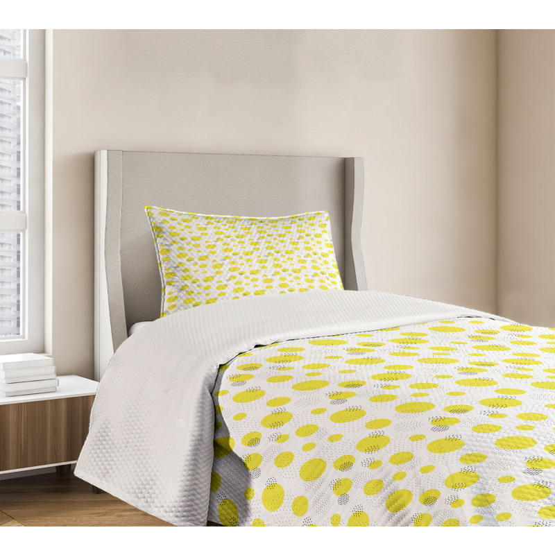 Yellow Spots Small Dots Bedspread Set