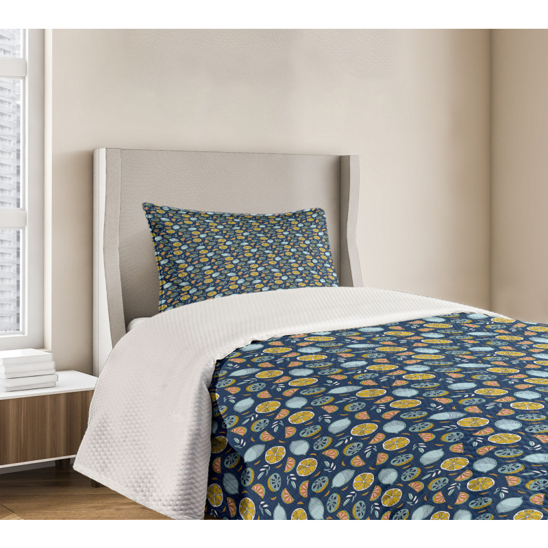 Lemons with Oranges Bedspread Set