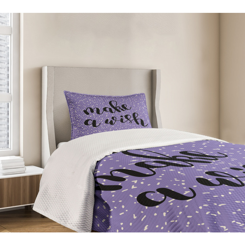 Uplifting Wish Slogan Bedspread Set