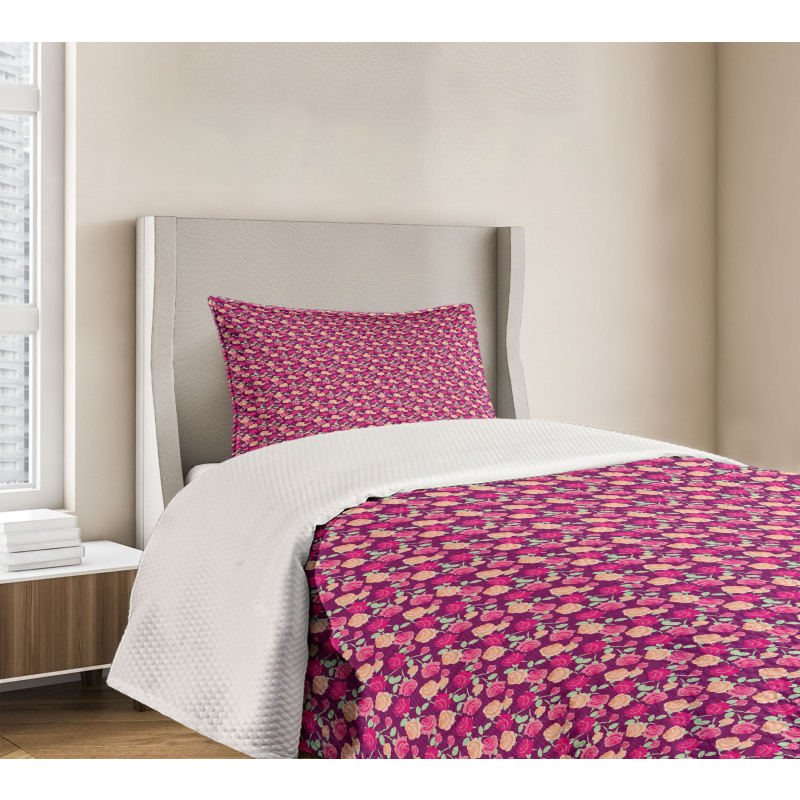 Blossoming Romantic Flowers Bedspread Set