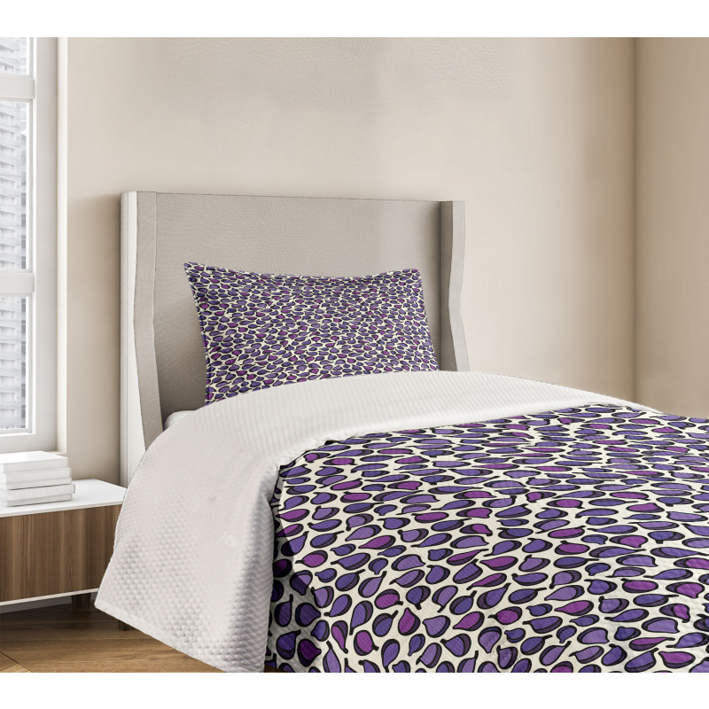 Abstract Figs Purple Tone Bedspread Set