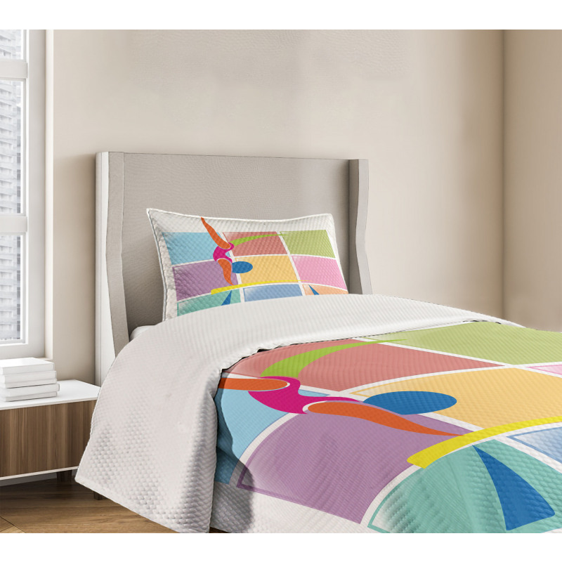 Abstract Athlete Bedspread Set