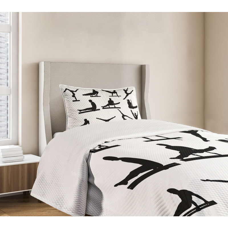 Athlete Silhouettes Bedspread Set