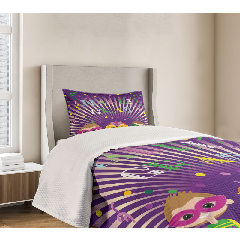 Fat Tuesday Party Bedspread Set