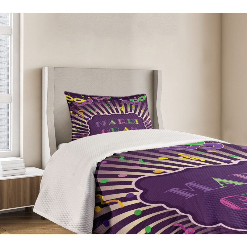 Mardi Gras Cartoon Bedspread Set