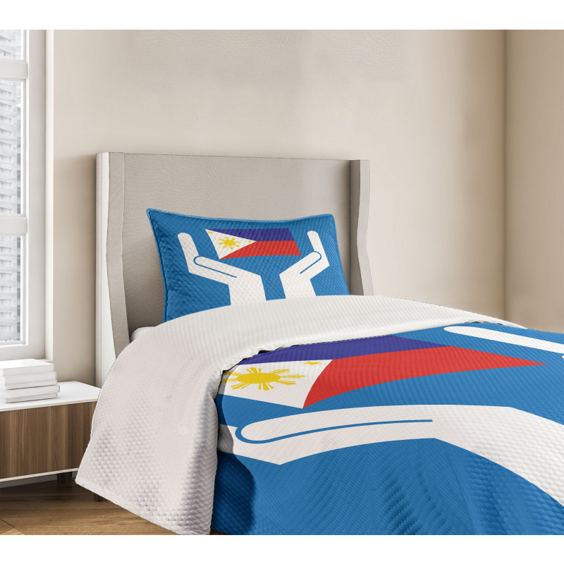 Hands Showing Flag Bedspread Set