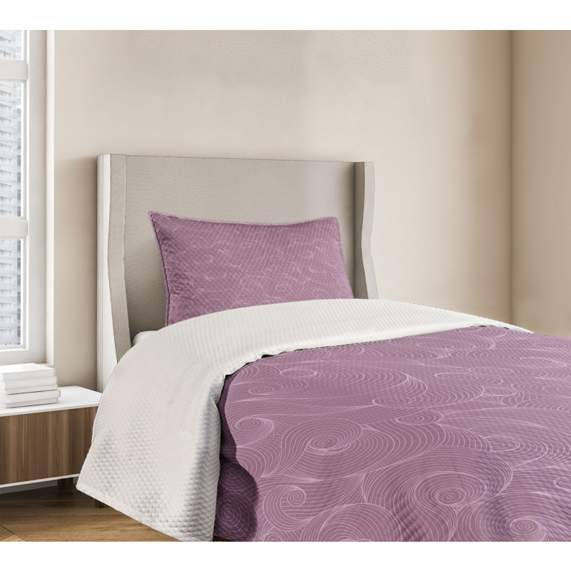 Curly Lines Spirals Bedspread Set