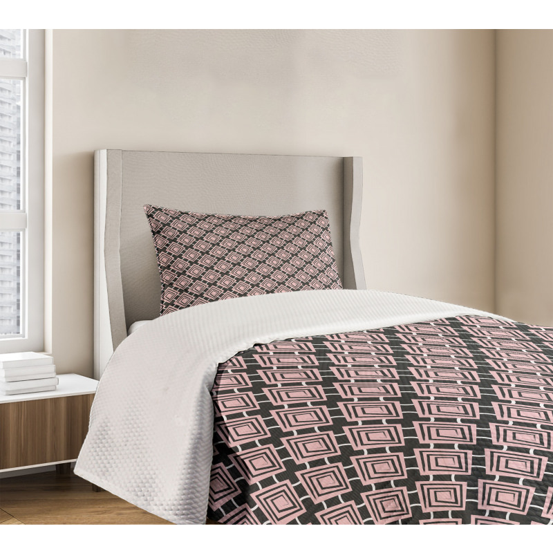 Maze-look Rhombuses Bedspread Set