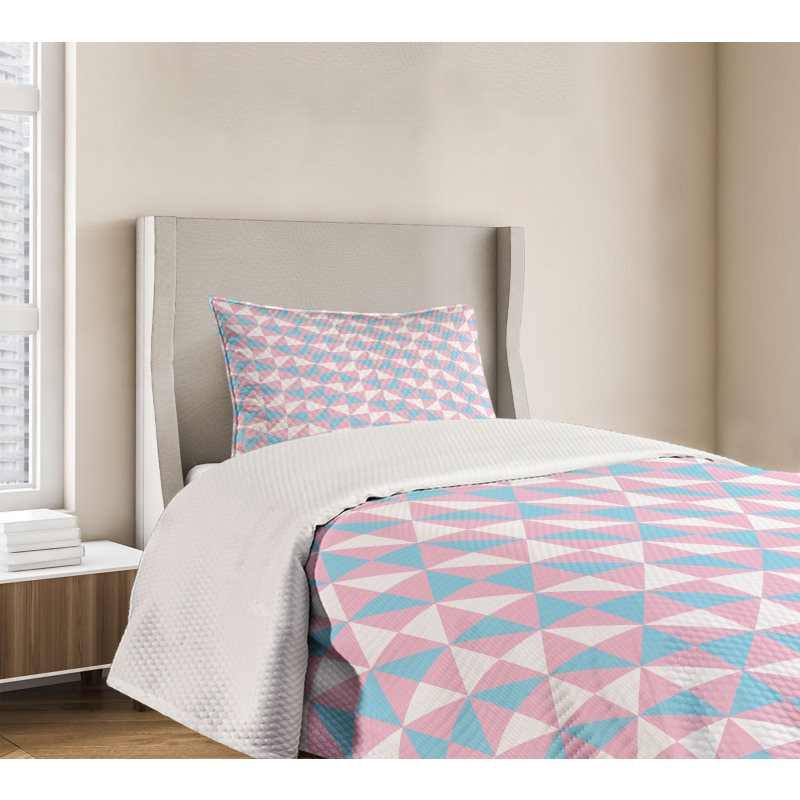 Diagonal Square Shapes Bedspread Set