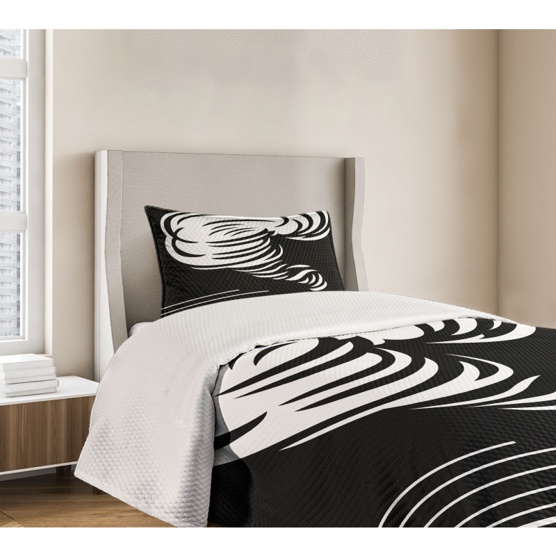 Monochrome Twister Design Bedspread Set