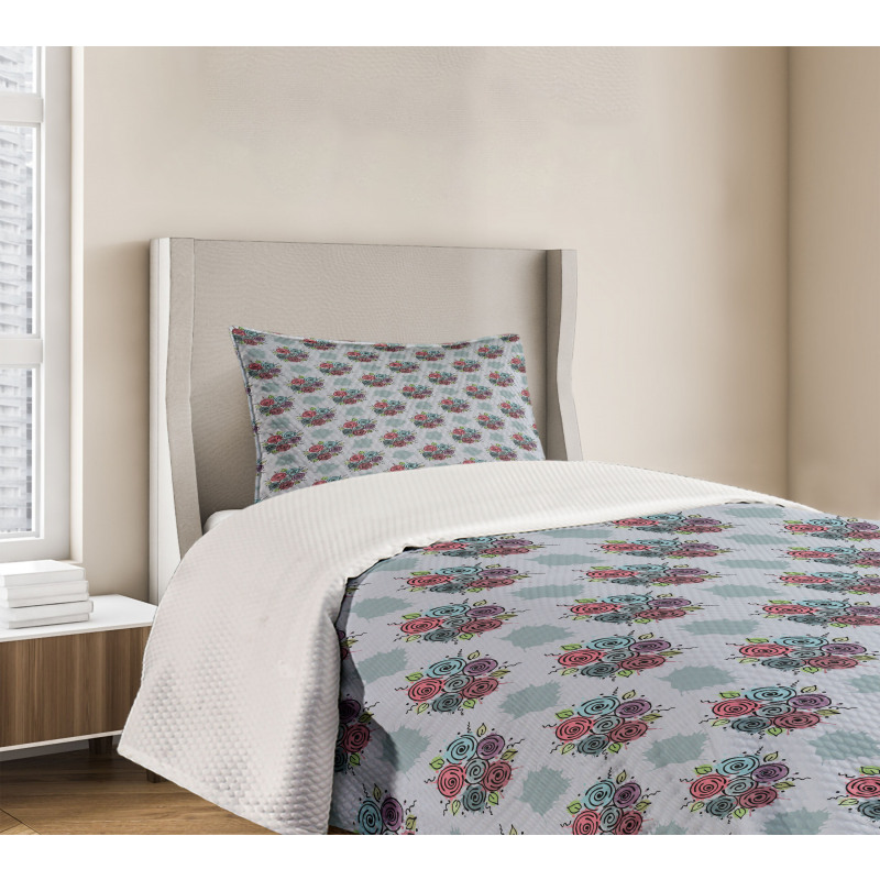 Abstract Bouquet of Flowers Bedspread Set