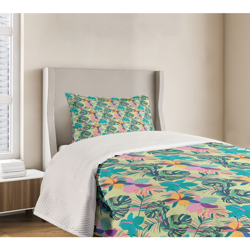 Hawaii Botany Flowers Bedspread Set