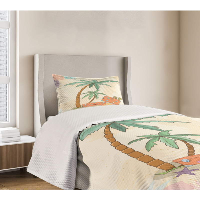 Hello Summer Words Bedspread Set