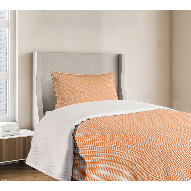 Orange Wavy Stripe Abstract Bedspread Set