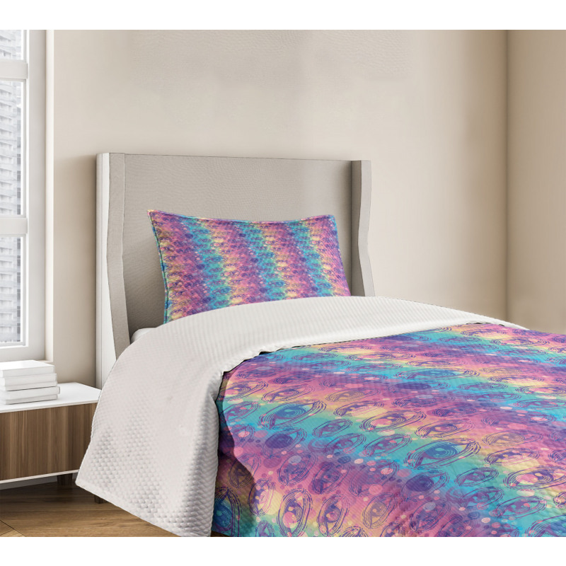 Vertical Colorful Stripes Bedspread Set