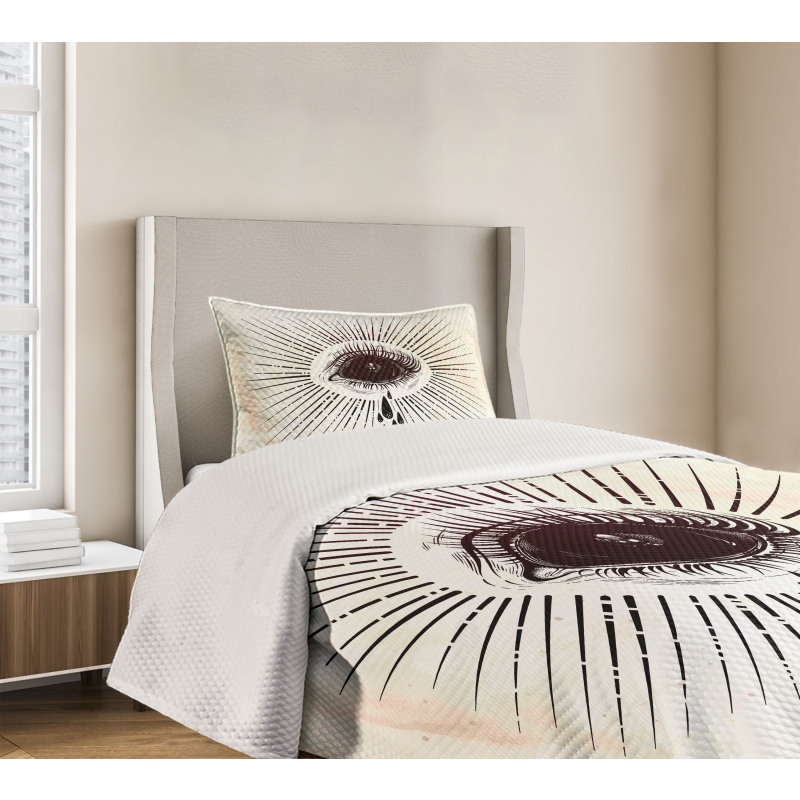 Motif with Tear and Stripes Bedspread Set