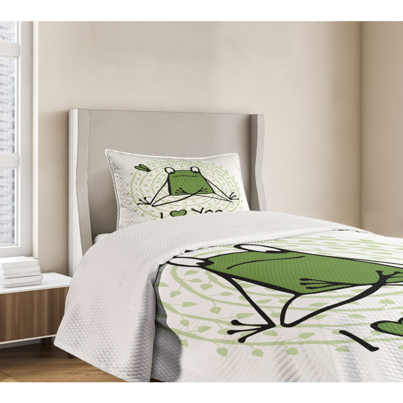 I Love Yoga Words Bedspread Set