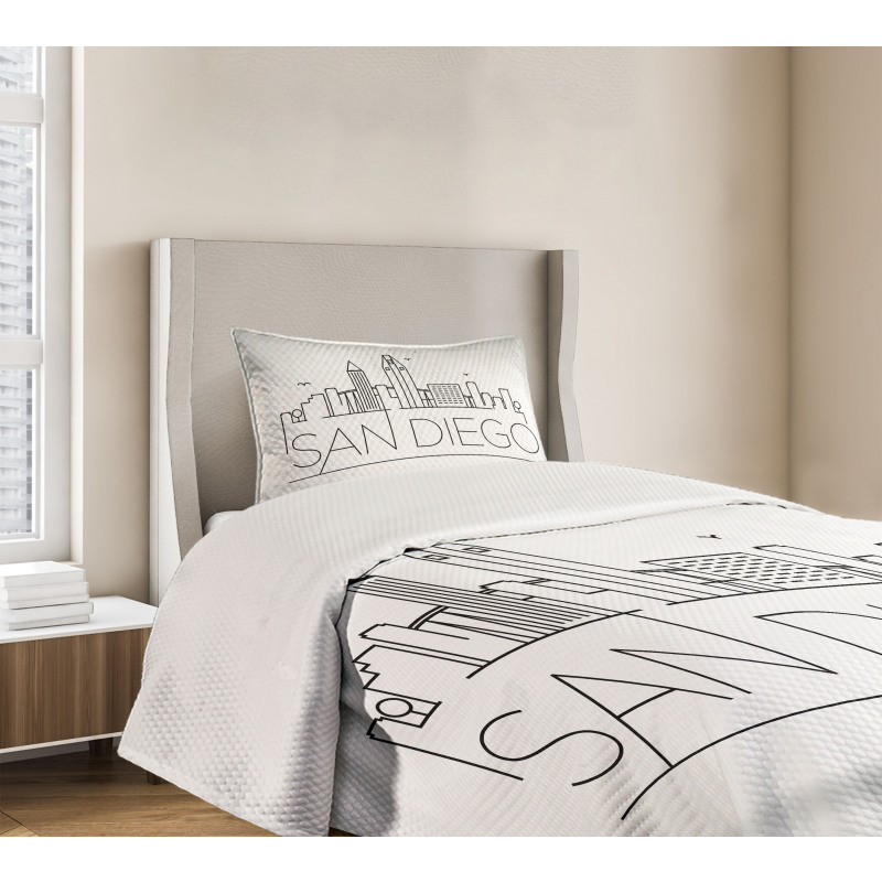 Typographic City Skyline Bedspread Set