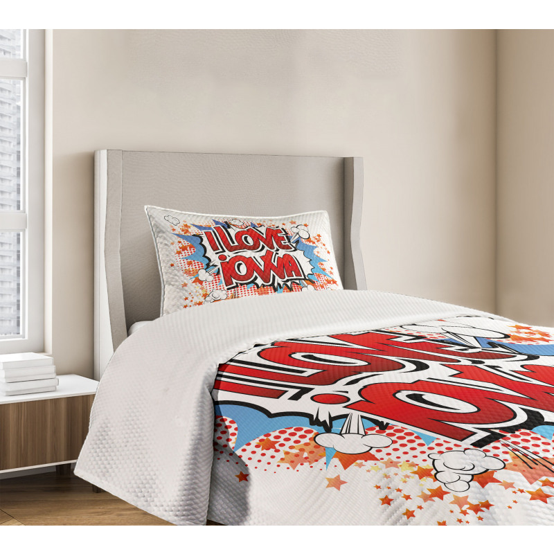 I Love Iowa Comic Book Bedspread Set