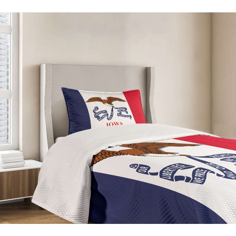 Flag Eagle and Words Bedspread Set