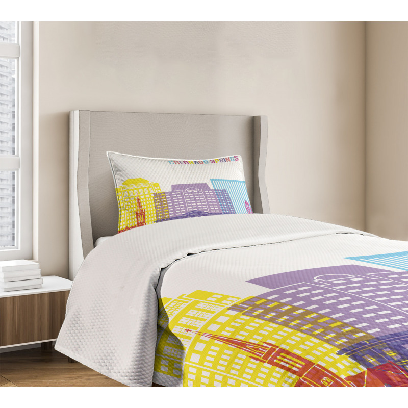 Colorful Urban City Sky Bedspread Set