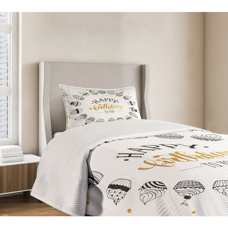 Happy Birthday to You Words Bedspread Set