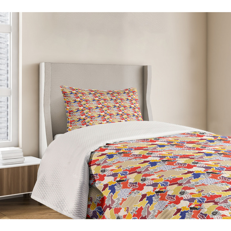 Colorful Floral Abstract Bedspread Set