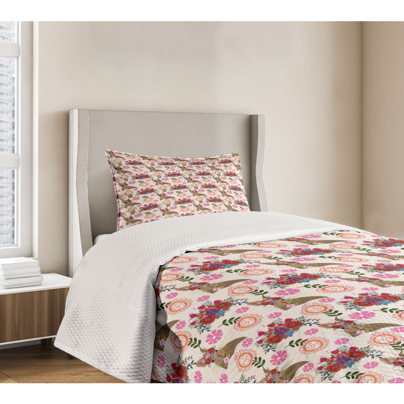 Bunny with Floral Headdress Bedspread Set