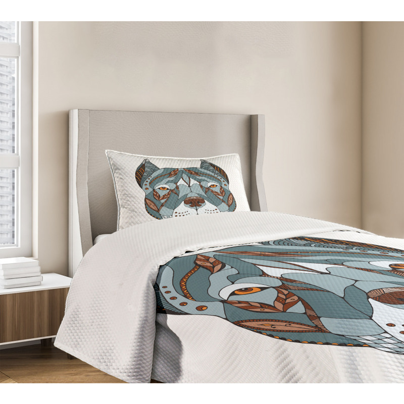 Zentangle Art Terrier Head Bedspread Set