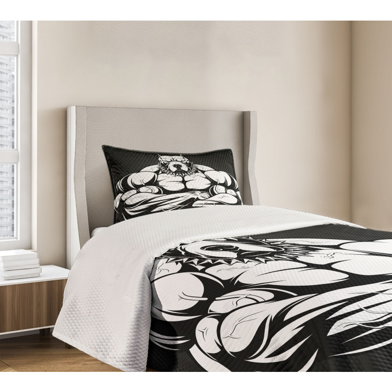 Biceps Bodybuilder Animal Bedspread Set