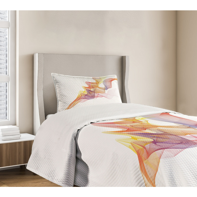 Colorful Abstract Lines Waves Bedspread Set