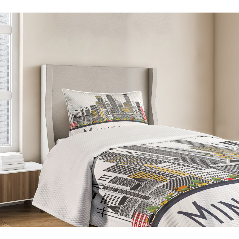 Doodle Minneapolis View Bedspread Set