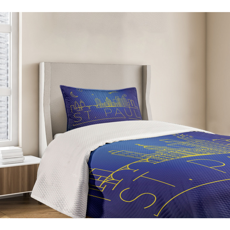 Line Art Style St Paul Bedspread Set