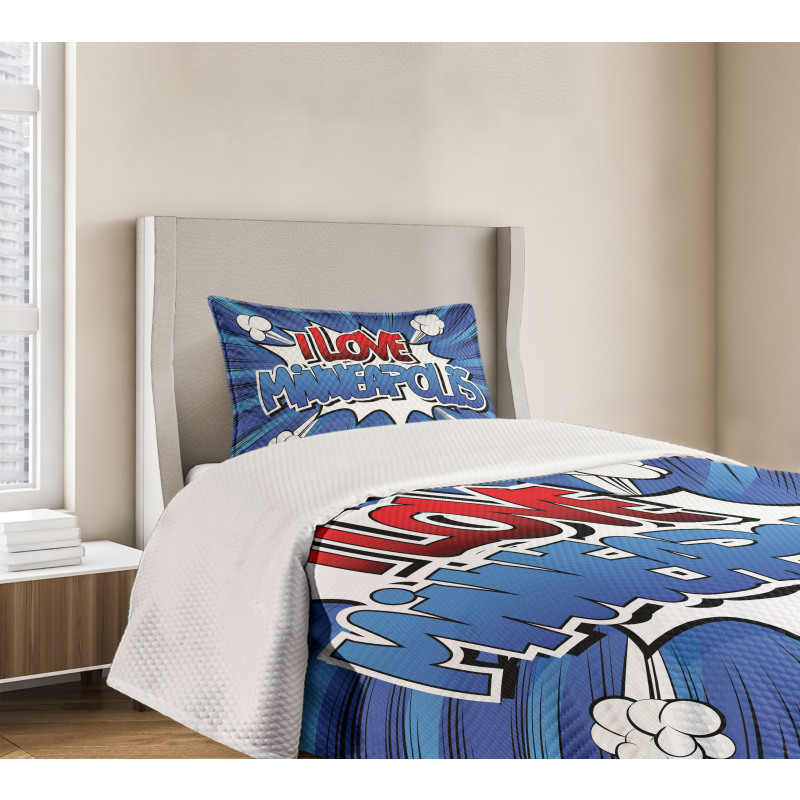 Pop Art Comic Style Love Bedspread Set