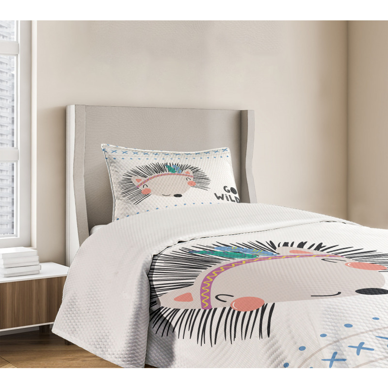 Hedgehog Go Wild Words Bedspread Set