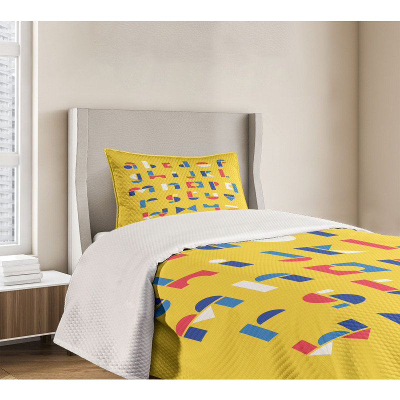 Geometric Small Letters Bedspread Set