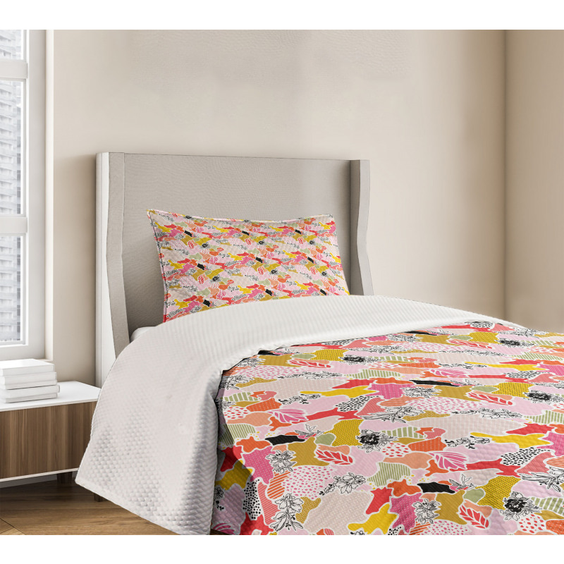 Modern Patchwork Polka Dot Bedspread Set