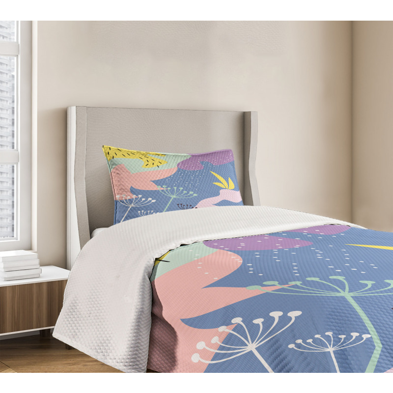 Modern Abstract Floral Art Bedspread Set