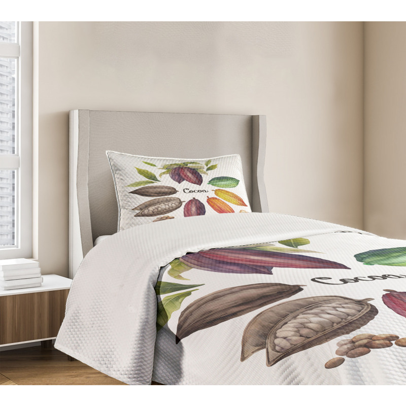 Exotic Food Colorful Design Bedspread Set