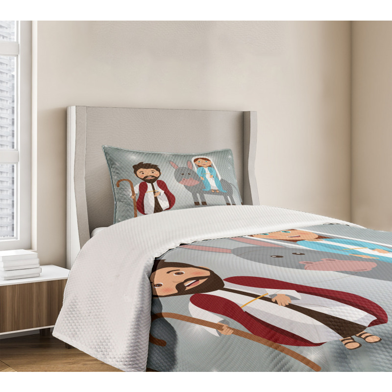 Historical Birth Cartoon Bedspread Set