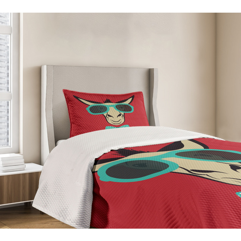 Donkey Wearing Sunglasses Bedspread Set