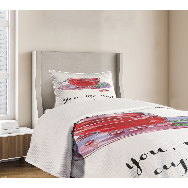 You Me and Cup of Tea Bedspread Set
